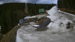 Modrá sjezdovka - dojezd k lanové dráze