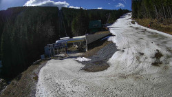 Modrá sjezdovka - dojezd k lanové dráze