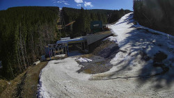 Modrá sjezdovka - dojezd k lanové dráze