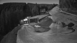 Modrá sjezdovka - dojezd k lanové dráze