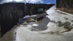 Modrá sjezdovka - dojezd k lanové dráze