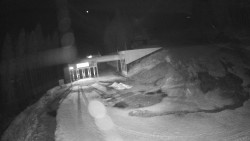 Modrá sjezdovka - dojezd k lanové dráze