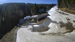 Modrá sjezdovka - dojezd k lanové dráze