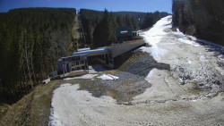 Modrá sjezdovka - dojezd k lanové dráze