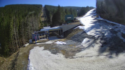 Modrá sjezdovka - dojezd k lanové dráze