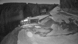 Modrá sjezdovka - dojezd k lanové dráze