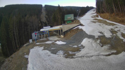 Modrá sjezdovka - dojezd k lanové dráze