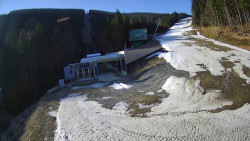 Modrá sjezdovka - dojezd k lanové dráze