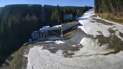 Modrá sjezdovka - dojezd k lanové dráze