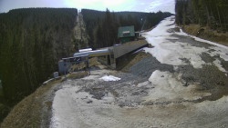 Modrá sjezdovka - dojezd k lanové dráze