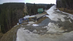 Modrá sjezdovka - dojezd k lanové dráze