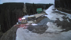 Modrá sjezdovka - dojezd k lanové dráze