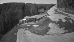 Modrá sjezdovka - dojezd k lanové dráze