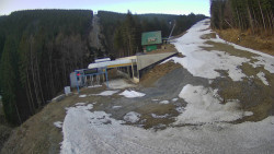 Modrá sjezdovka - dojezd k lanové dráze