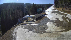 Modrá sjezdovka - dojezd k lanové dráze