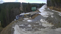 Modrá sjezdovka - dojezd k lanové dráze