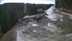 Modrá sjezdovka - dojezd k lanové dráze