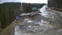 Modrá sjezdovka - dojezd k lanové dráze