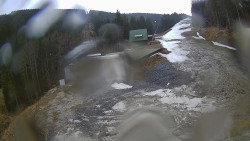 Modrá sjezdovka - dojezd k lanové dráze