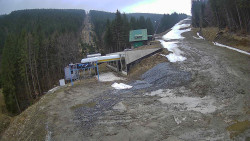 Modrá sjezdovka - dojezd k lanové dráze