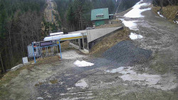 Modrá sjezdovka - dojezd k lanové dráze