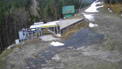 Modrá sjezdovka - dojezd k lanové dráze