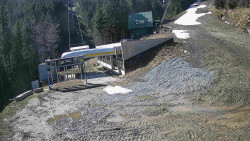 Modrá sjezdovka - dojezd k lanové dráze