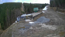 Modrá sjezdovka - dojezd k lanové dráze