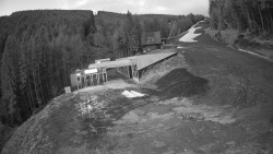 Modrá sjezdovka - dojezd k lanové dráze