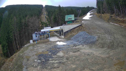 Modrá sjezdovka - dojezd k lanové dráze