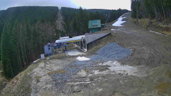 Modrá sjezdovka - dojezd k lanové dráze