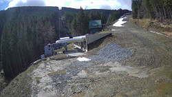 Modrá sjezdovka - dojezd k lanové dráze