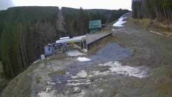 Modrá sjezdovka - dojezd k lanové dráze