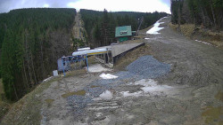 Modrá sjezdovka - dojezd k lanové dráze