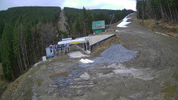 Modrá sjezdovka - dojezd k lanové dráze