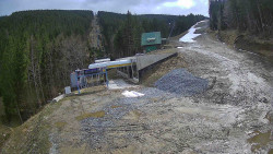 Modrá sjezdovka - dojezd k lanové dráze