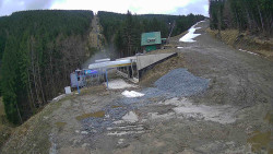 Modrá sjezdovka - dojezd k lanové dráze