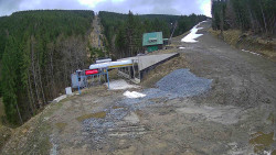 Modrá sjezdovka - dojezd k lanové dráze