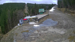 Modrá sjezdovka - dojezd k lanové dráze