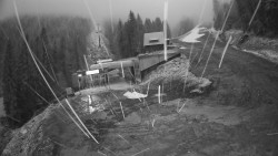 Modrá sjezdovka - dojezd k lanové dráze