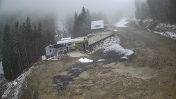 Modrá sjezdovka - dojezd k lanové dráze