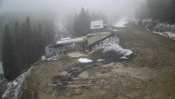 Modrá sjezdovka - dojezd k lanové dráze