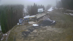 Modrá sjezdovka - dojezd k lanové dráze