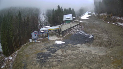 Modrá sjezdovka - dojezd k lanové dráze