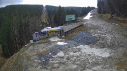 Modrá sjezdovka - dojezd k lanové dráze