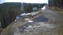 Modrá sjezdovka - dojezd k lanové dráze