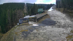 Modrá sjezdovka - dojezd k lanové dráze