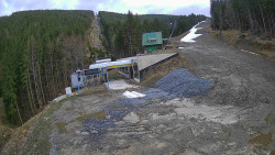 Modrá sjezdovka - dojezd k lanové dráze