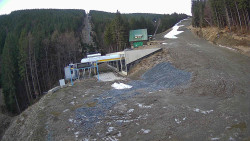 Modrá sjezdovka - dojezd k lanové dráze