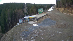 Modrá sjezdovka - dojezd k lanové dráze